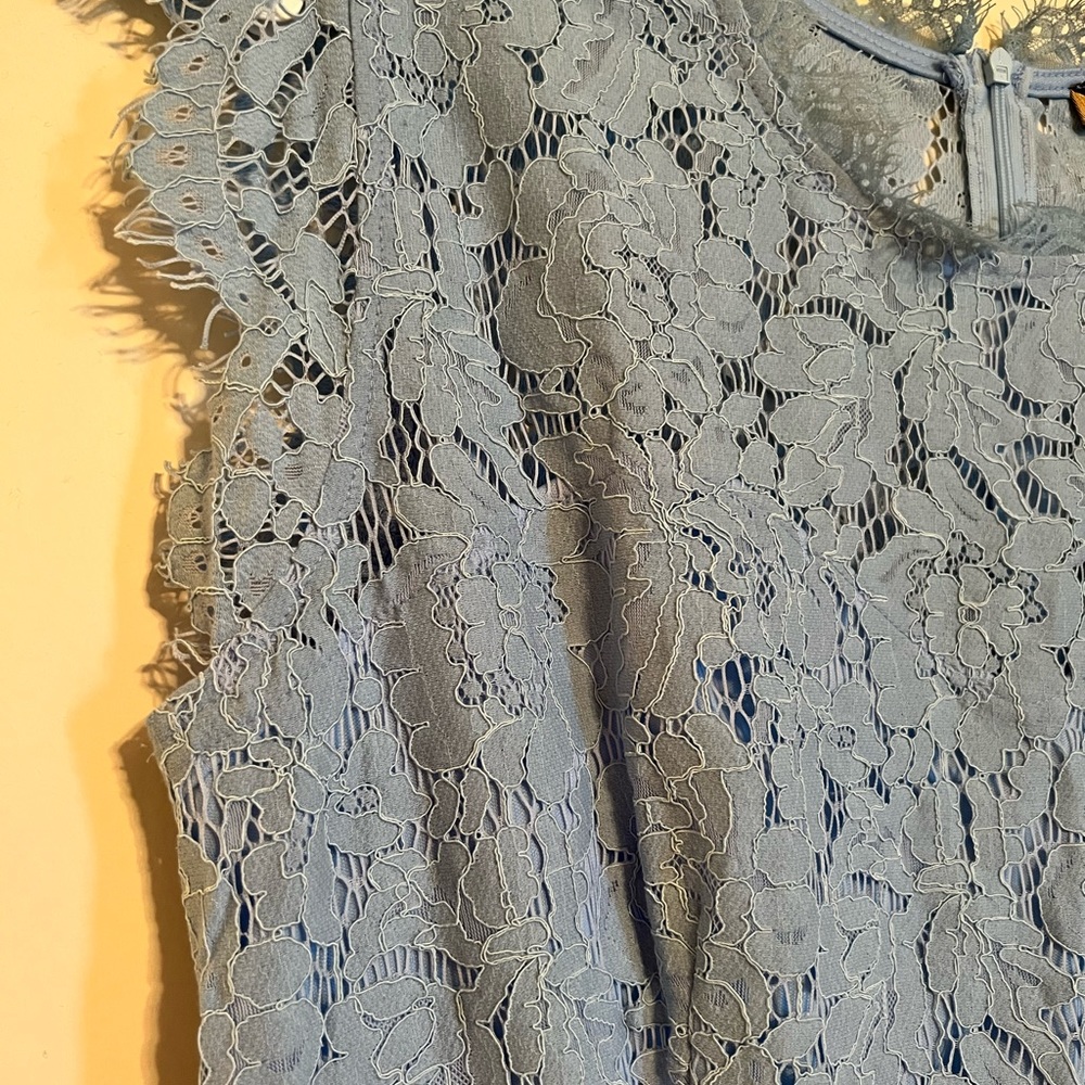 Cocktail lace dress in light blue color size XL